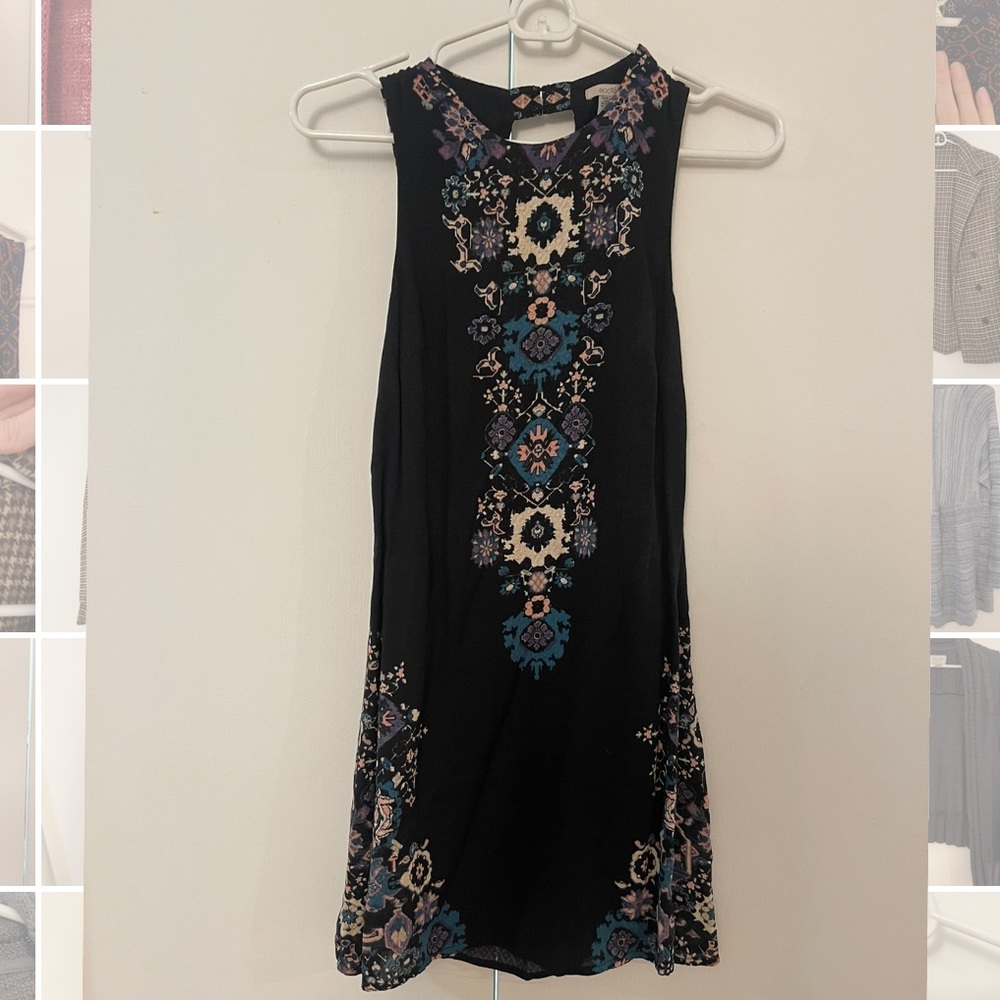 Urban outfitters ecote blue gray patterned shift dress